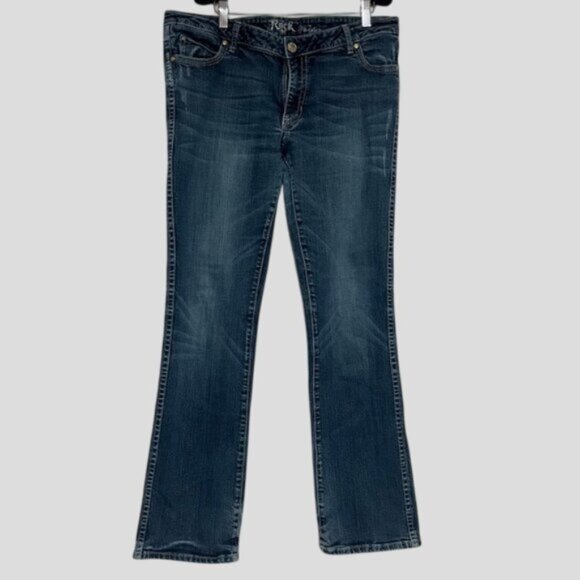 Wrangler Rock 47 Ultra Low Rise Straight Leg Denim Jeans - Picture 2 of 16